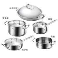 双立人 Truclad 32CM中式炒锅刀具13件套装不锈钢锅具