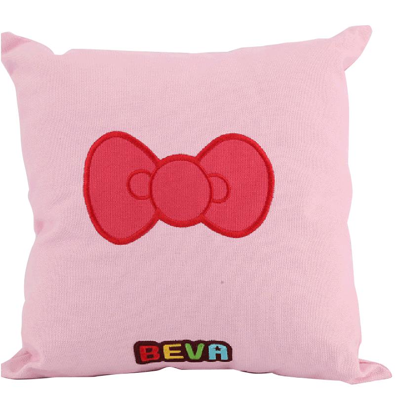 贝瓦超柔短毛绒海绵抱枕 粉色蝴蝶结款
