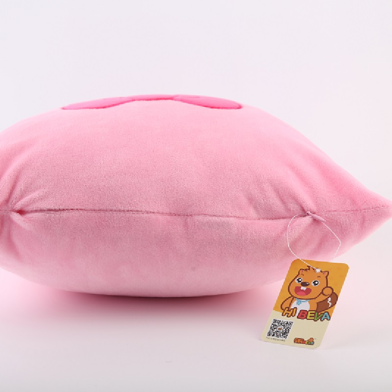 贝瓦超柔短毛绒海绵抱枕 粉色蝴蝶结款