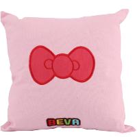 贝瓦纯棉帆布抱枕 粉色蝴蝶结款