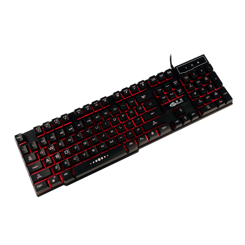 吉选(gesobyte) KB860 悬浮有线键盘三色炫光版机械手感绝地求生吃鸡游戏商务办公 黑色