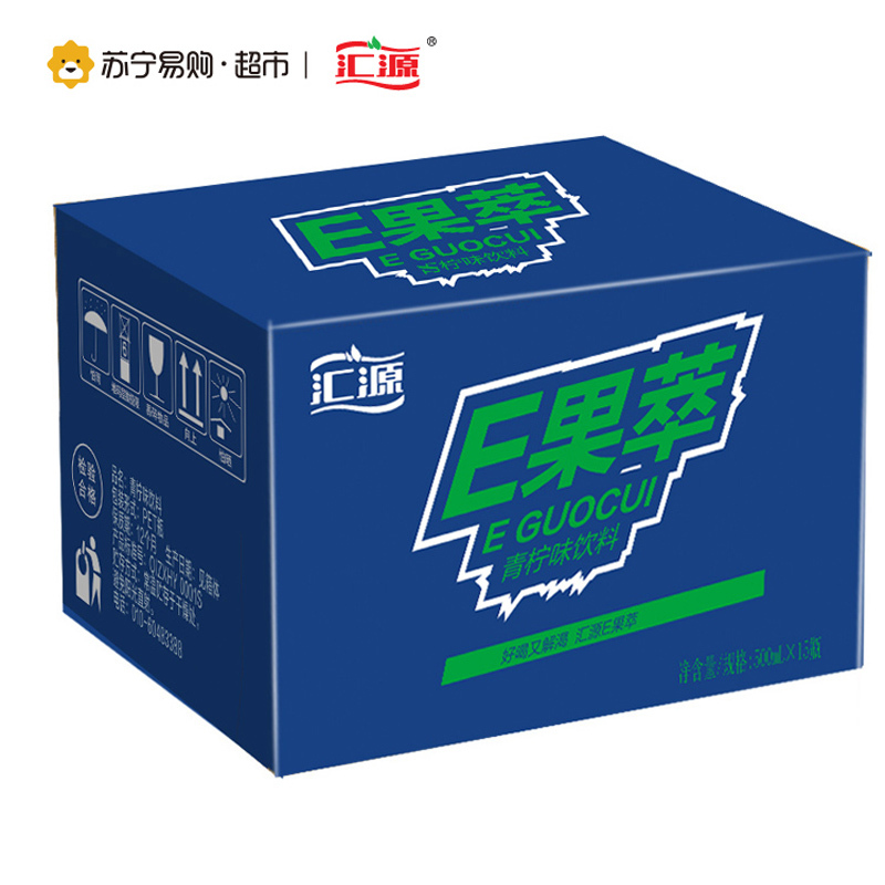 汇源 E果萃 青柠味饮料 500mlx15瓶 PET瓶整箱装
