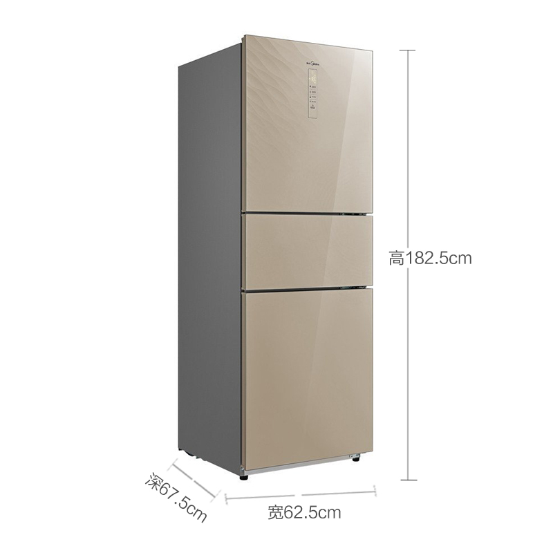 美的(Midea)BCD-260WTGPZM 260升 变频节能 风冷无霜家用静音三门电冰箱