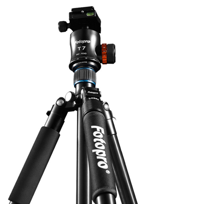 富图宝(Fotopro) MGA-684N+T7 专业相机单反相机打鸟板扣式铝镁合金三脚架云台套装三角架高清大图