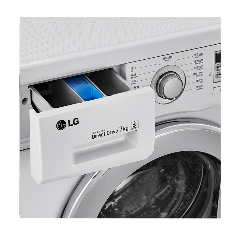 LG WD-HH1431D 7公斤直驱DD变频滚筒洗衣机 44CM纤薄 智能手洗模式 高温洗涤 (白色)