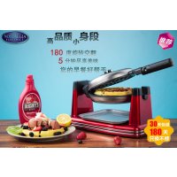 苏宁自营 Nostalgia Electrics 50年代复古旋转空翻华夫饼机 红色