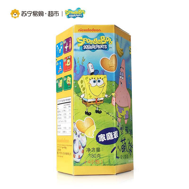 海绵宝宝香蕉味灌心饼家庭装180g