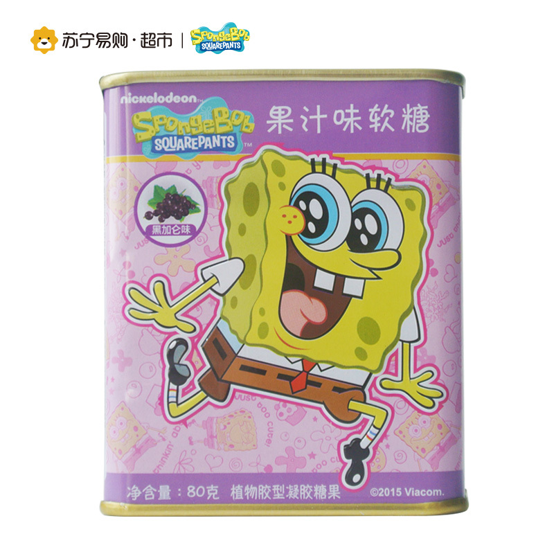 海绵宝宝果汁味软糖黑加仑味80g
