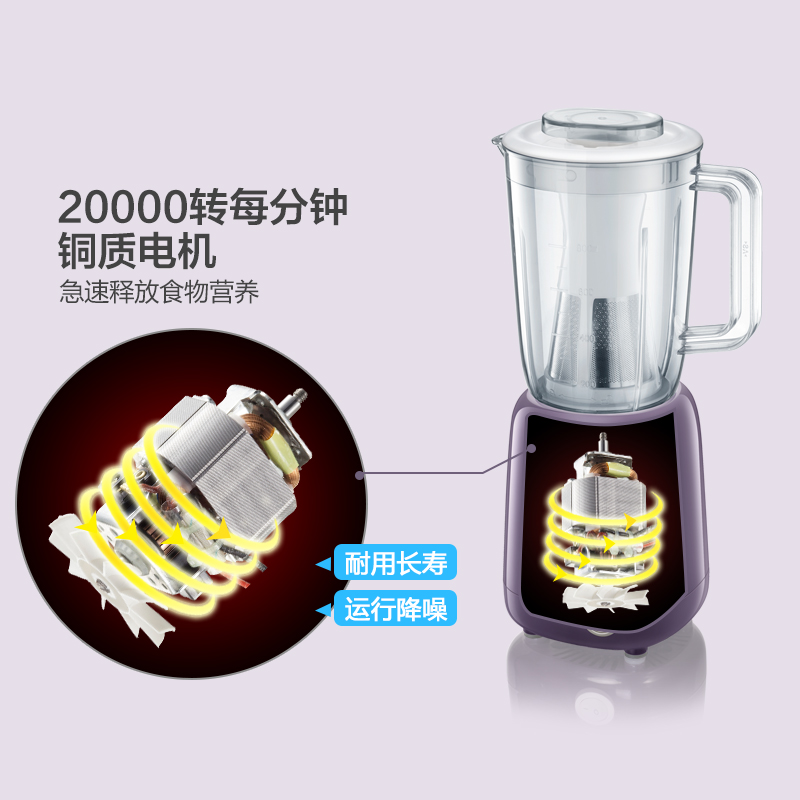 小熊(Bear) 料理机LLJ-B08D1 四合一多功能搅拌 干磨绞肉豆浆搅拌机 婴儿辅食机高清大图