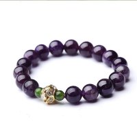 磊鑫缘 2A级天然梦幻花纹深紫紫水晶手链附证书 WA01040310021 紫色