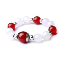 磊鑫缘 3A级天然白玛瑙消灾转运手链附证书 WA01030110007 白色