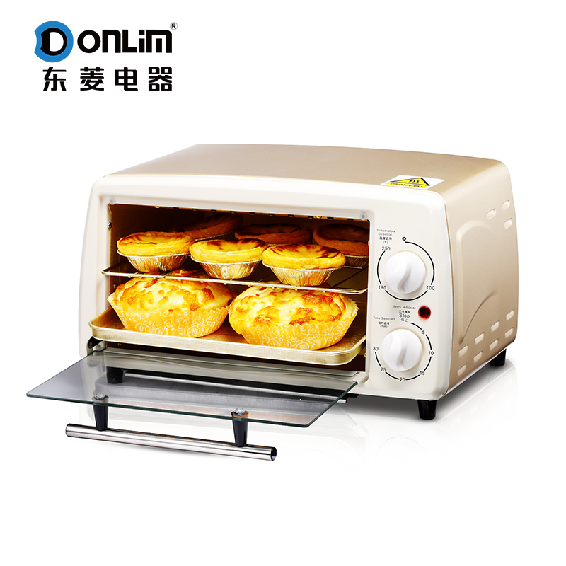 东菱(DonLim)DL-K12 迷你家用小电烤箱12L多功能烘焙蛋糕面包 金色