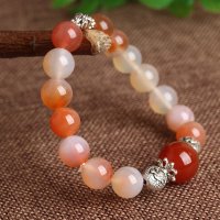 磊鑫缘 天然原色玛瑙招桃花手链附证书 WA01031210013 彩色