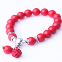 磊鑫缘 朱砂莲心手链 WA01330110003 红色