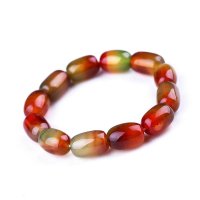 磊鑫缘 3A级天然孔雀玛瑙桶珠手串附证书 WA01031310005 彩色