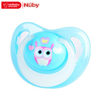 美国Nuby/努比 安抚奶嘴系列安全硅胶夜光按摩型6-12个月安抚奶嘴(浅蓝)