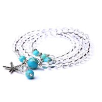 磊鑫缘 清新海风系列之海星-3A级天然白水晶手链附证书 WA01040130010 透明色