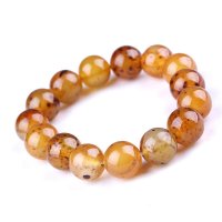 磊鑫缘 3A级天然原色花纹玛瑙手链附证书 WA01031210019 彩色