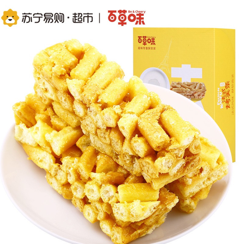 百草味 法式烤芙条(牛奶味)220g 沙琪玛糕点零食