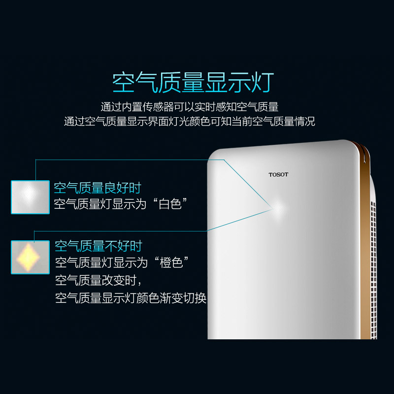格力TOSOT空气净化器KJ200F-A01零耗材净化器 家用空气净化器PM2.5 (大松KJFC230A升级版)