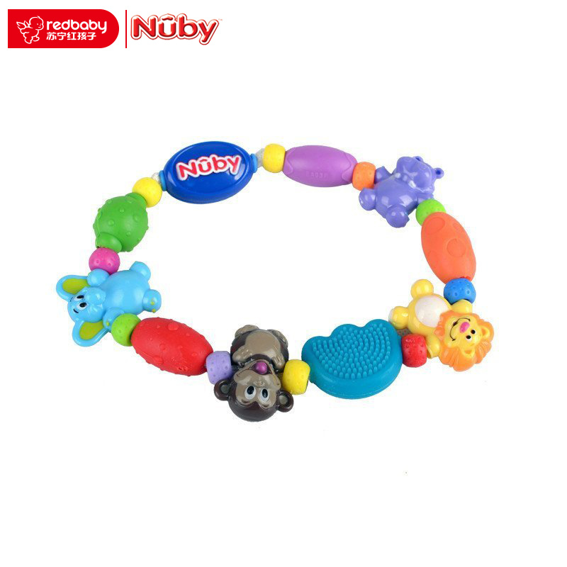 美国nuby/努比 磨牙棒儿童婴儿宝宝有趣动物环固齿器牙胶