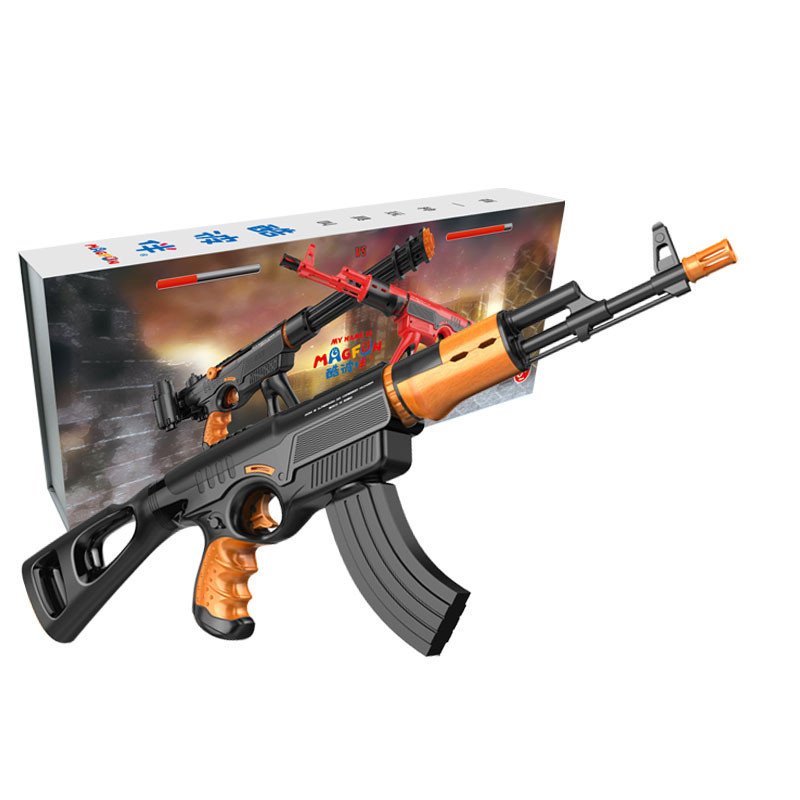 Magfun酷彼伴 磁力风暴系列 K4黑橙AK47 磁力拼插拼搭益智玩具枪