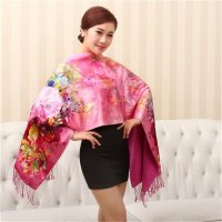 上海故事 芳华绝代花开富贵拉绒围巾 FS9008