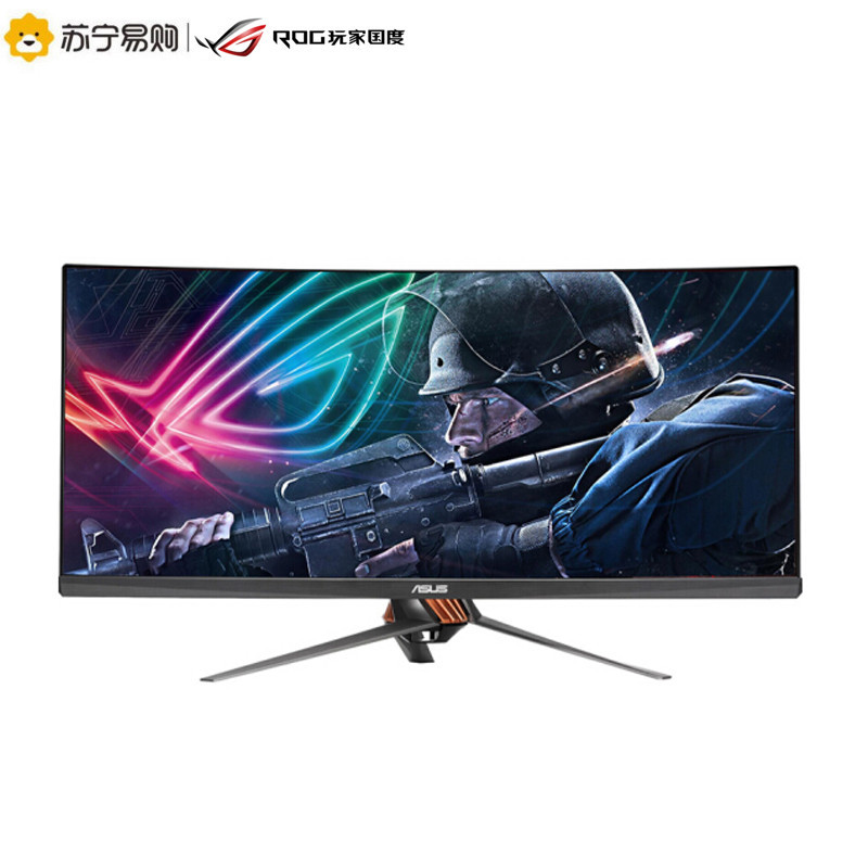 华硕(ASUS)ROG玩家国度 PG348Q 34英寸IPS屏3800R曲率100Hz 21:9吃鸡 信仰级电竞显示器