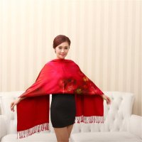 上海故事 吉庆牡丹花开富贵拉绒围巾 FS9008