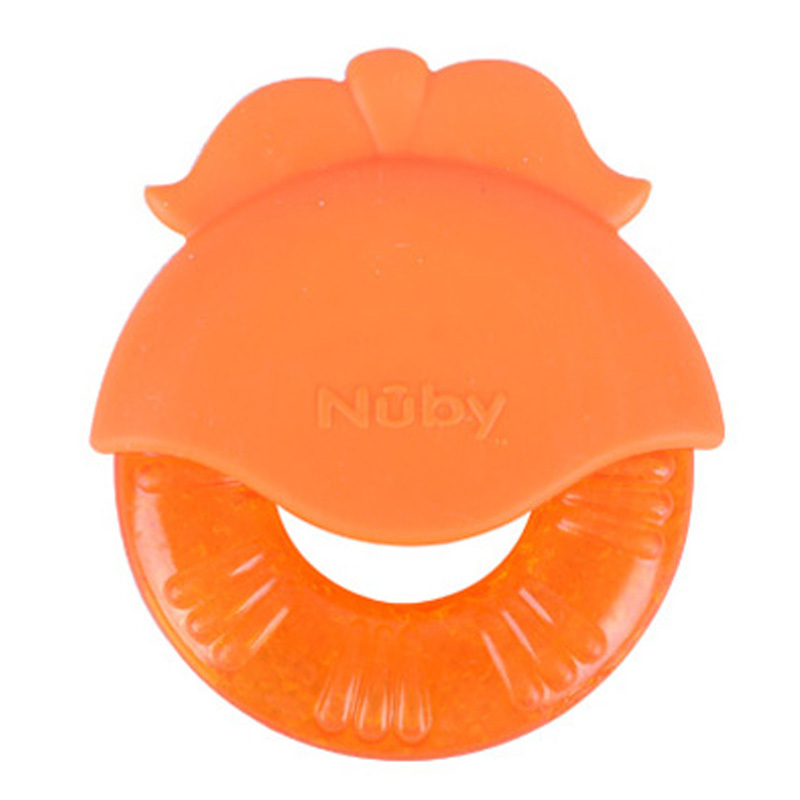 美国nuby/努比 宝宝训练固齿器 冰胶固齿器牙胶水果造型两个组合装 草莓橙子