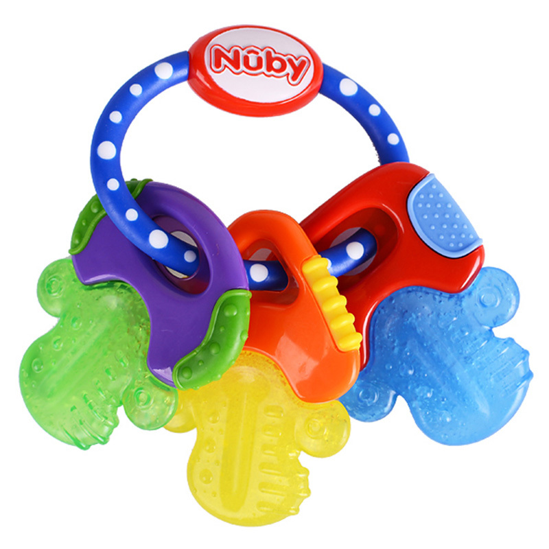 美国nuby/努比 磨牙棒宝宝玩具磨牙婴儿锁匙冰胶固齿器牙胶