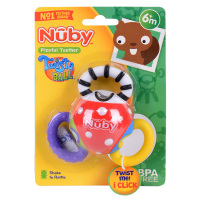 美国nuby/努比 婴儿宝宝儿童专用可爱扭扭球固齿器牙胶磨牙棒