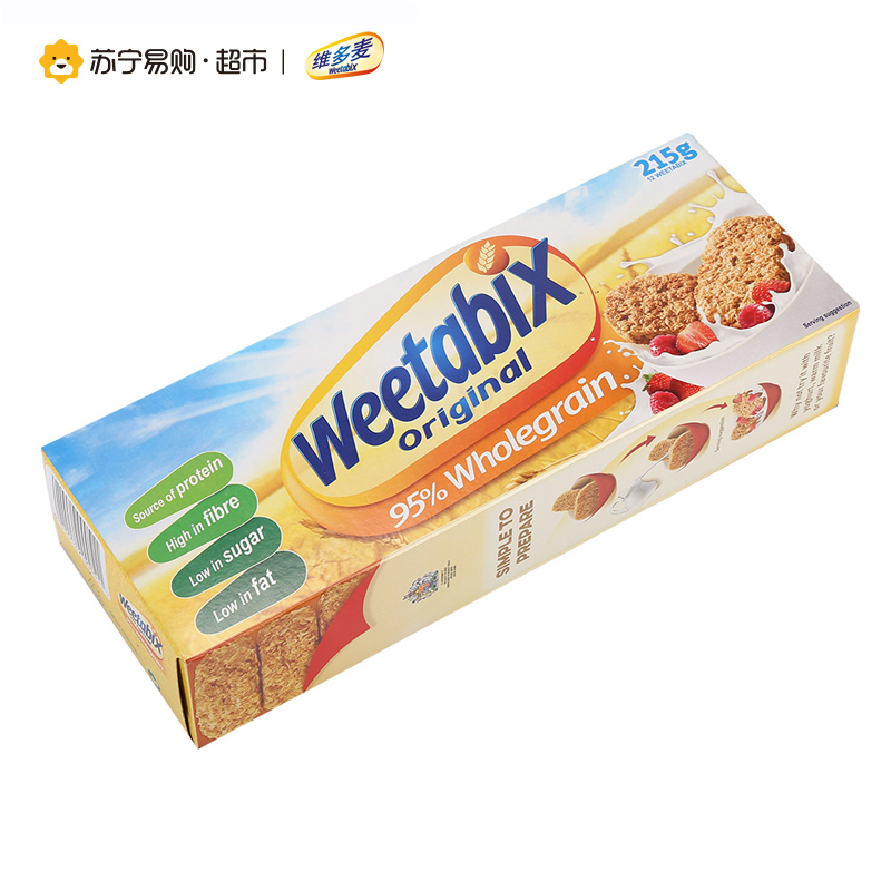 英国进口 维多麦(Weetabix )全麦营养早餐小饼 ( 215g)