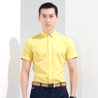 阿仕顿 男士纯色棉质时尚休闲棉质短袖衬衫 AW15217377