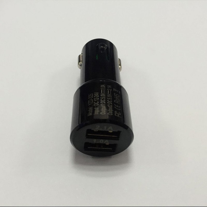 雅知达新款车载手机充电器一拖二3.1A点烟器车充 黑色