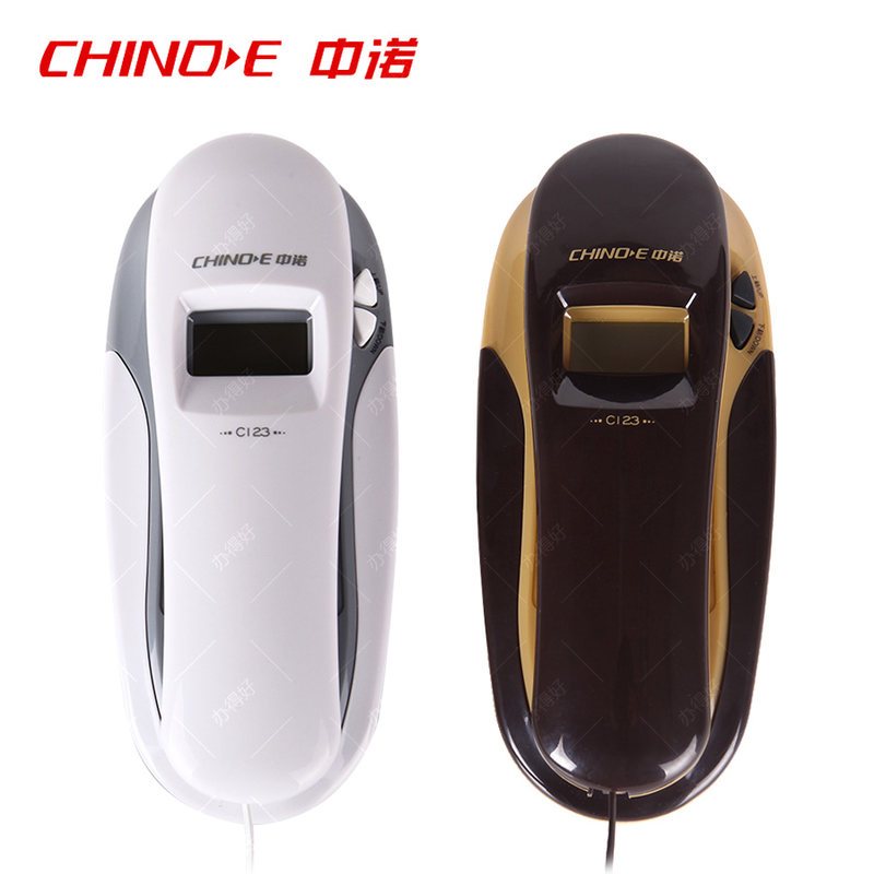 中诺(CHINO-E)C123电话机 咖啡色 来电显示座机时尚可爱小挂机家用酒店壁挂固定电话办公话机