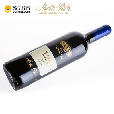 桑塔丽塔120勋章梅洛红葡萄酒700ml 单支装