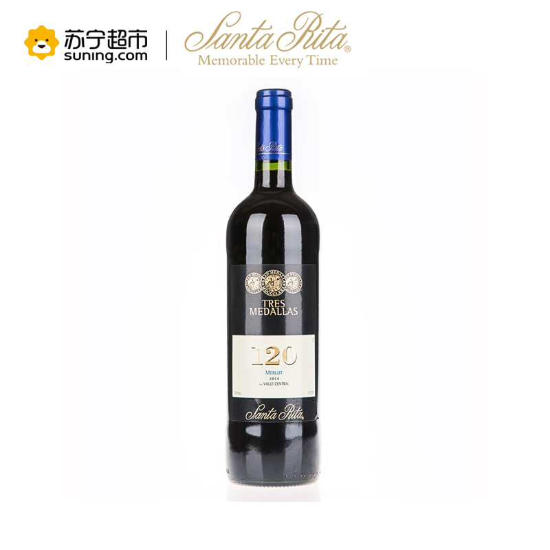桑塔丽塔120勋章梅洛红葡萄酒700ml 单支装