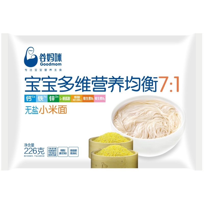 谷妈咪(Goodmom)宝宝多维营养均衡7:1无盐小米小面条226g