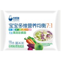 谷妈咪(Goodmom)宝宝多维营养均衡7:1无盐果蔬彩蝶面115g