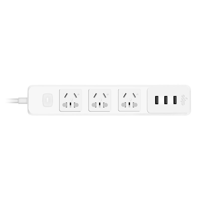 aigo 爱国者 CP01 全长1.8米 多功能插排 智能USB充电 白色