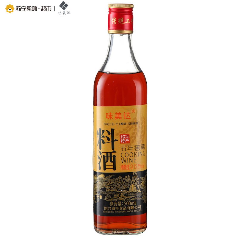 【苏宁易购超市】味美达五年窖藏料酒500ml