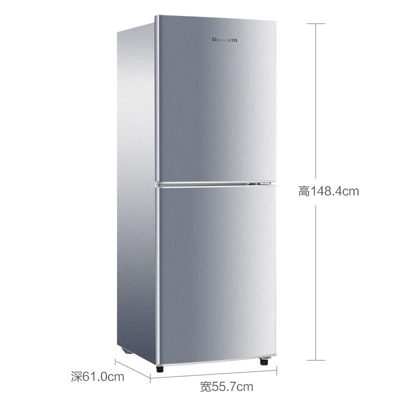 创维(Skyworth)BCD-180 180升冷藏冷冻两门电冰箱 节能双门小冰箱 家用 (银色)图片