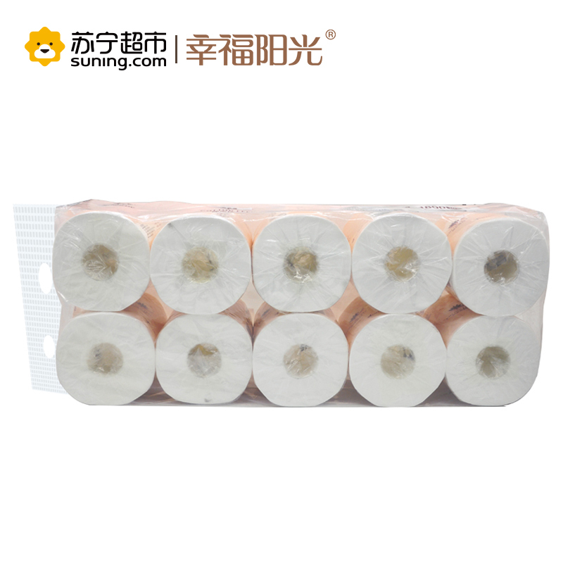 幸福阳光 卷纸 棉柔系列 4层180克*10卷 有芯卷纸 卫生纸