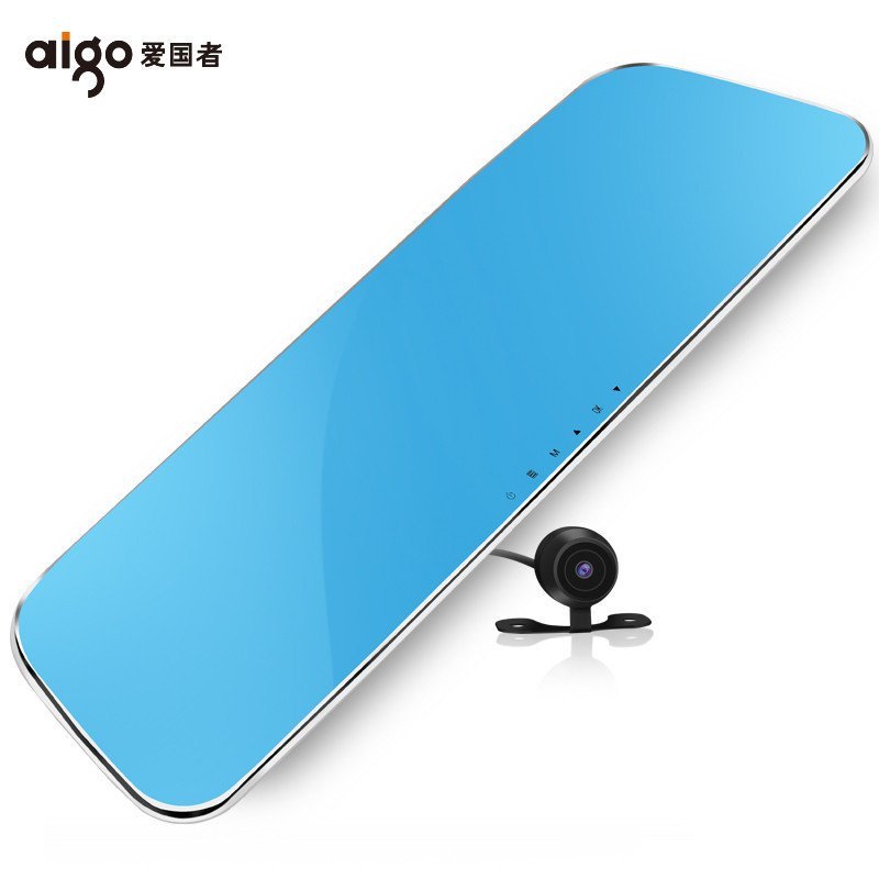 爱国者（aigo）D86行车记录仪 双镜头双录1080P后视镜一体机 金色