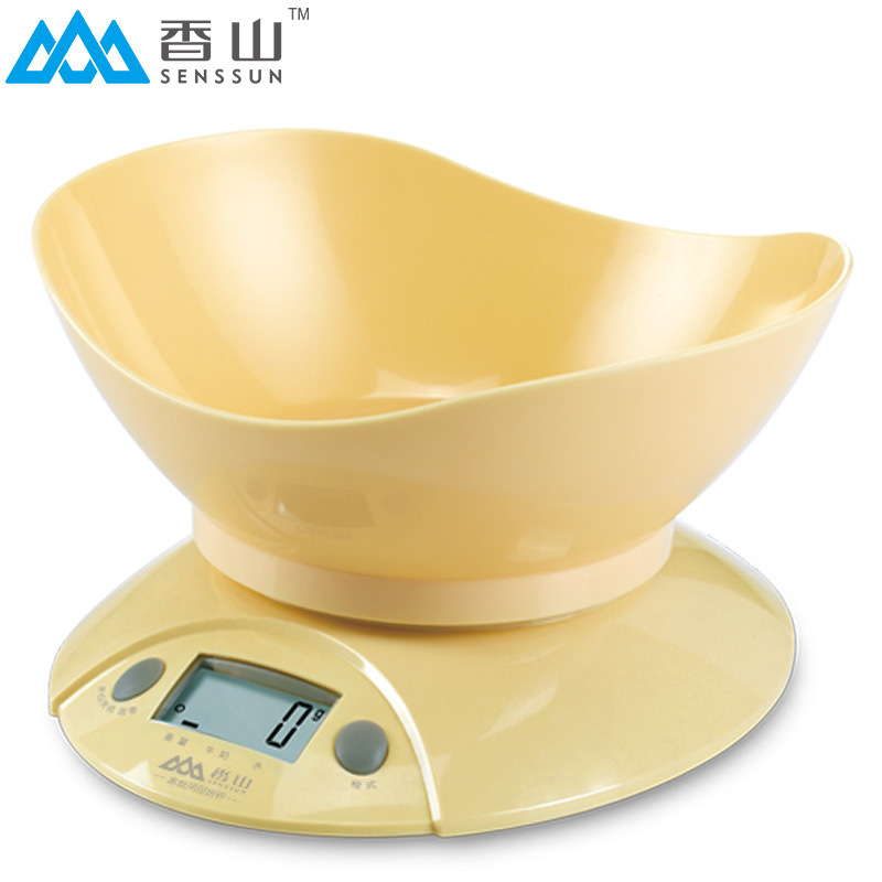 香山 (SENSSUN) 家庭用厨房秤 EK3551 高分度值 LCD显示屏 一键去皮操作 厨房秤