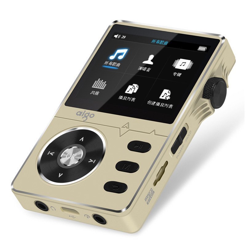 爱国者(aigo)HIFI无损音乐播放器 多媒体高音质便携式MP3-108 金色