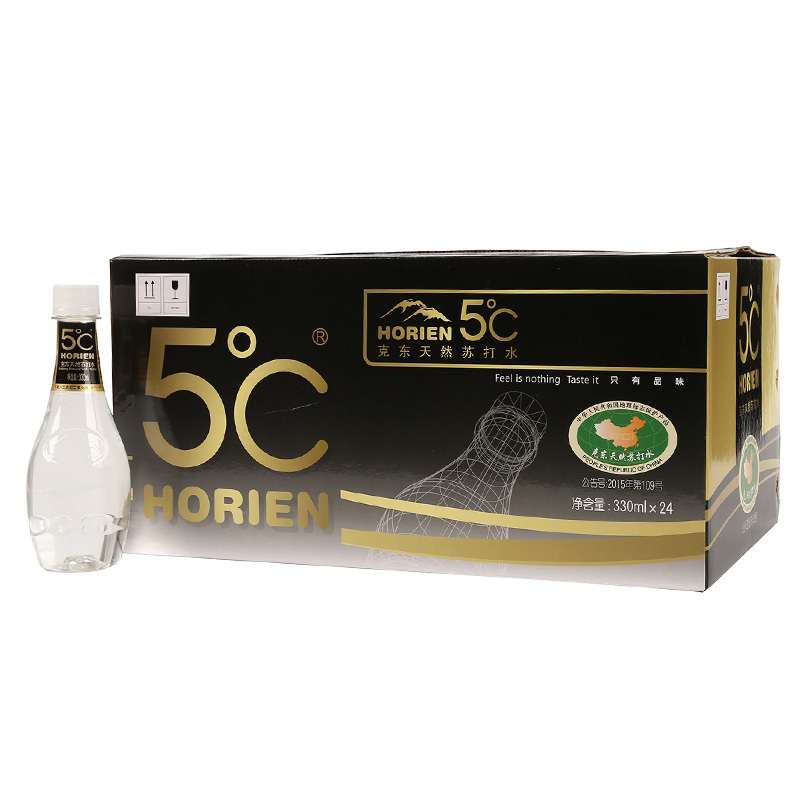 [苏宁超市]Horien 5°C 克东天然苏打水 330ML*24瓶 整箱