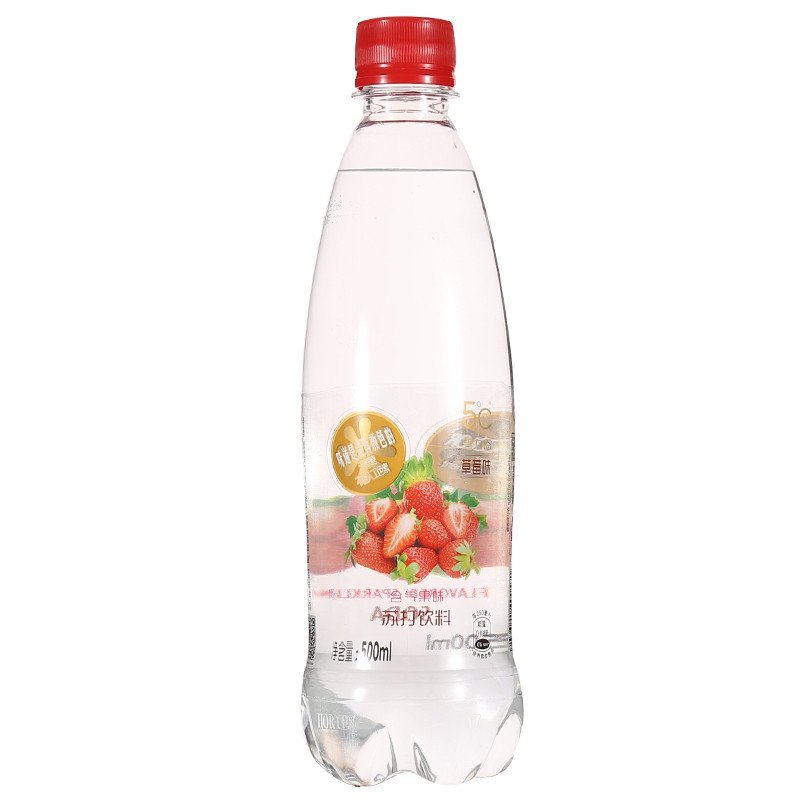 [苏宁超市]5°C活力恩 含气苏打水饮料PET 草莓味 500ml*15瓶 整箱