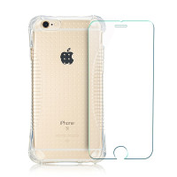 黑客 苹果6防摔手机壳+苹果6s手机钢化玻璃膜二合一套装 iphone6plus防爆手机壳6splus手机保护膜